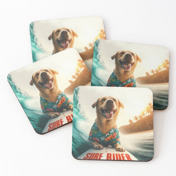 Item preview, Cute labrador retriever surfing beautiful sunset designed and sold by Tio-Tecun.
