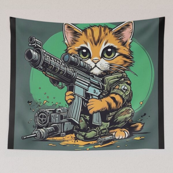 Item preview, Combat Kitty designed and sold by Freshestgoods.