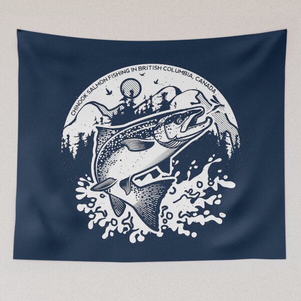 Item preview, salmon fishing - vintage  designed and sold by OmniArtStudio.