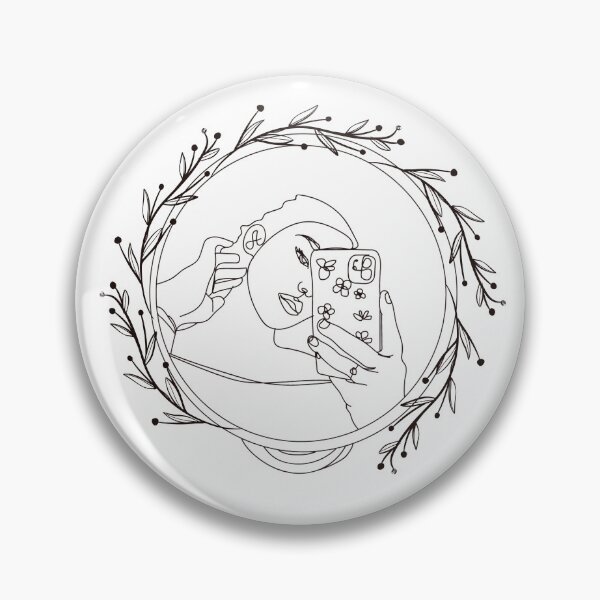 Item preview, Girl taking a Selfie line art designed and sold by DesignJiggy.