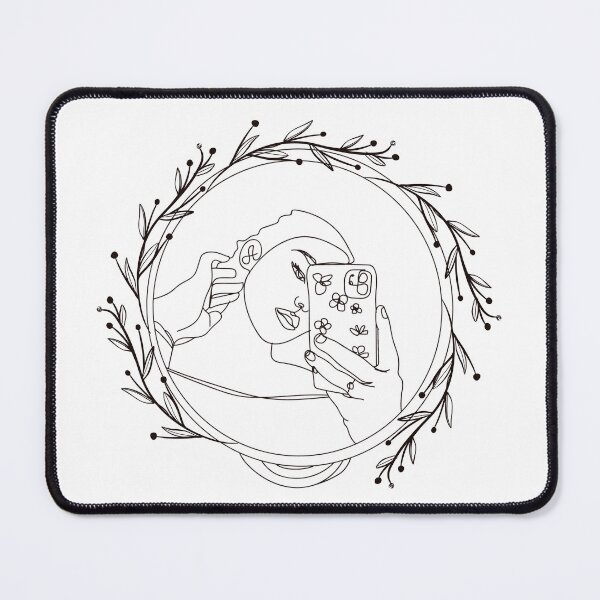 Item preview, Girl taking a Selfie line art designed and sold by DesignJiggy.