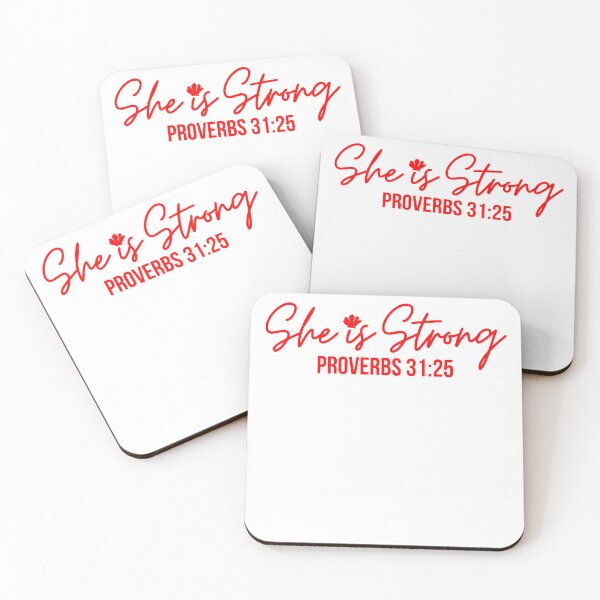 Item preview, She is Strong, Proverbs 31:25, red design  designed and sold by MoriaStore.