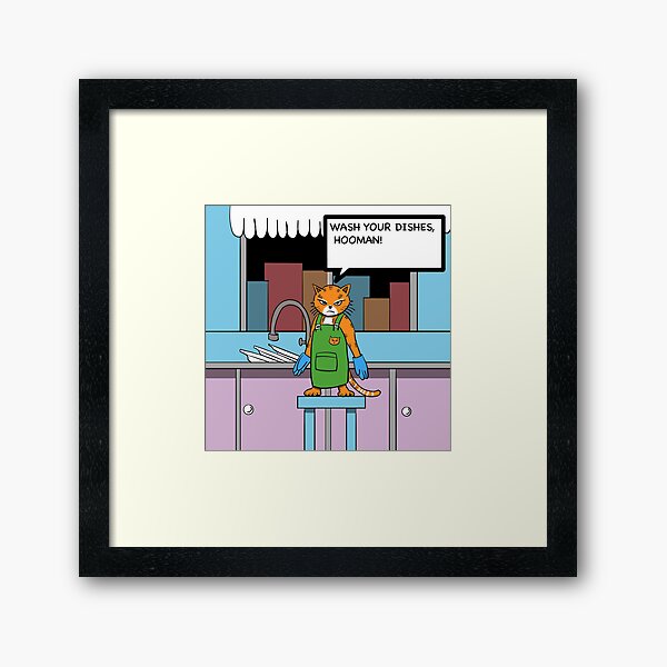 Item preview, A cat wants you to wash your dishes designed and sold by ProfHelix24.
