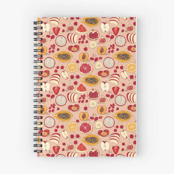 Item preview, Fresh Fruit Pattern in warm pink designed and sold by Valerie Hamill.
