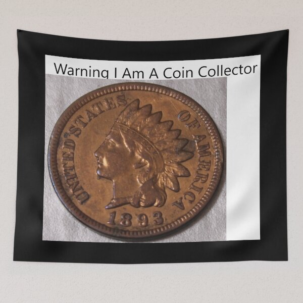 Item preview, Warning Coin Collector designed and sold by coinsxcrochet.