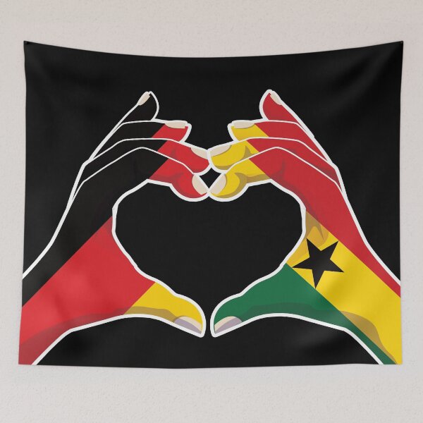 Item preview, Ghana Ghanaian Germany German Love Heart Peace designed and sold by FlagX.