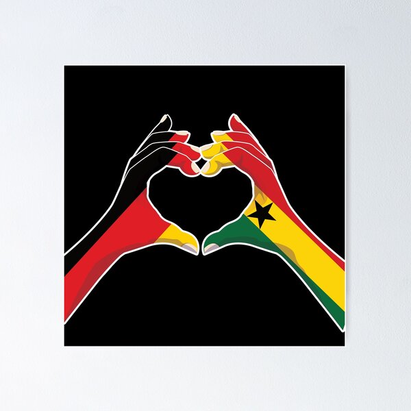 Item preview, Ghana Ghanaian Germany German Love Heart Peace designed and sold by FlagX.