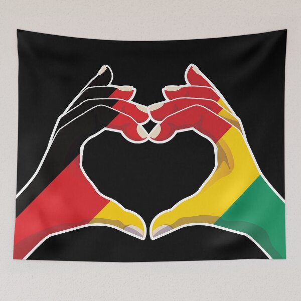 Item preview, Guinea Guinean Germany German Love Heart Peace designed and sold by FlagX.