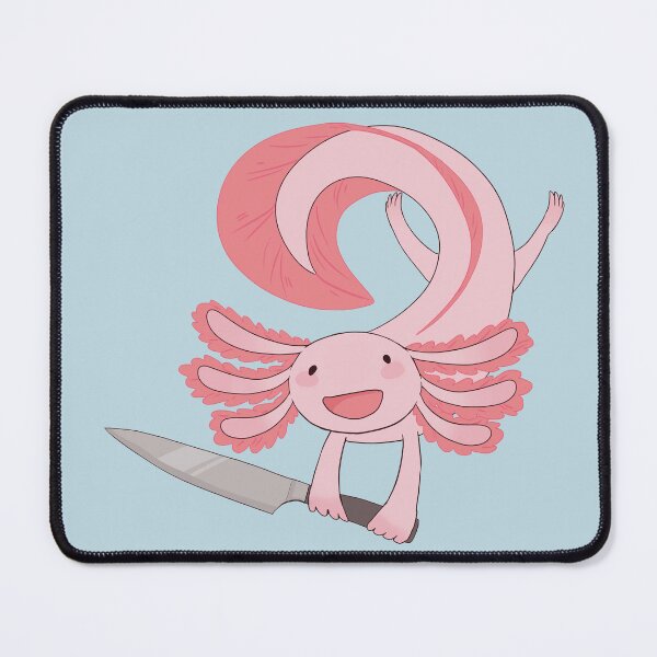 Item preview, axolotl with a knife designed and sold by papercreatyre.