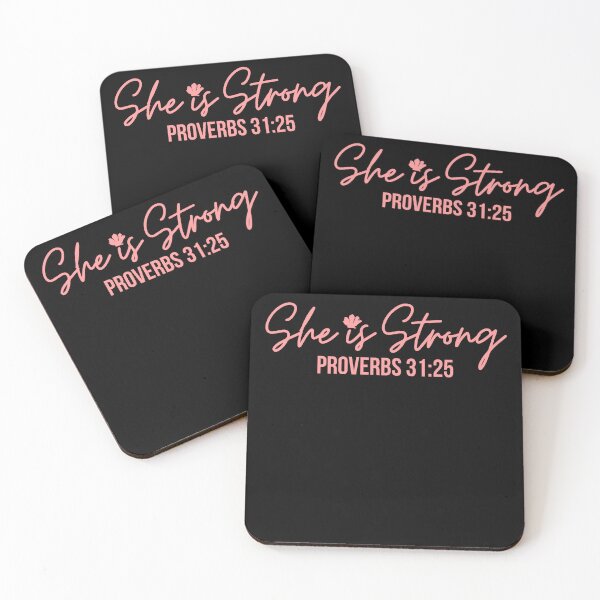 Item preview, She is Strong, Proverbs 31:25, pink design  designed and sold by MoriaStore.