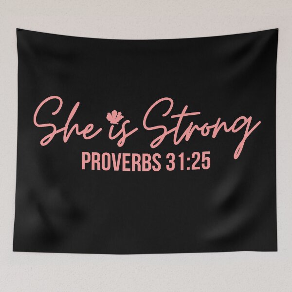 Item preview, She is Strong, Proverbs 31:25, pink design  designed and sold by MoriaStore.