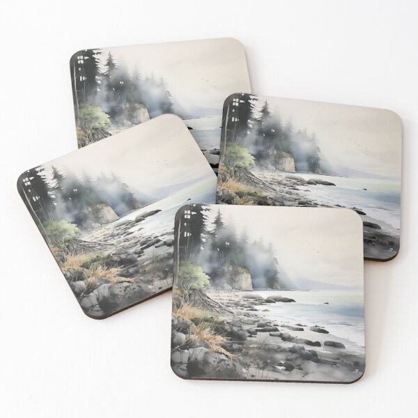 Item preview, Pacific Coastline Watercolor designed and sold by Tara Neal.