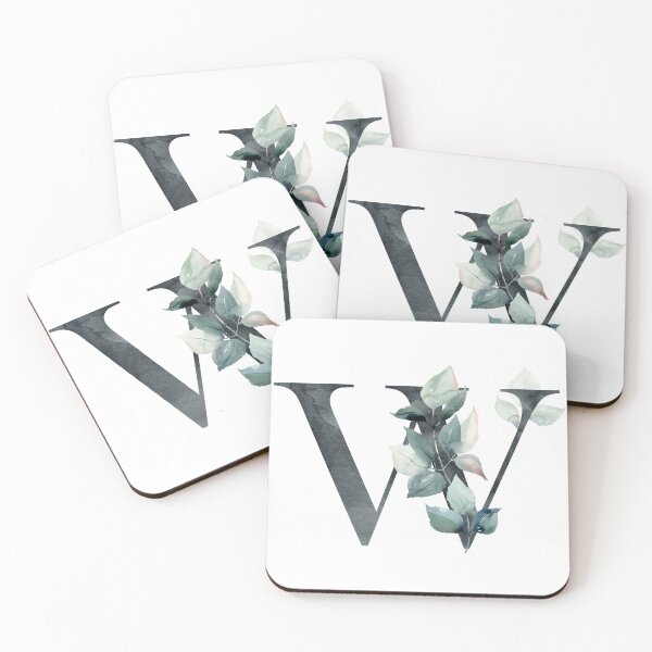 Artikelvorschau, Watercolor floral black letter W.  entworfen und verkauft von tapilipa.