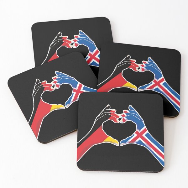 Item preview, Iceland Icelandic Germany German Love Heart Peace designed and sold by FlagX.