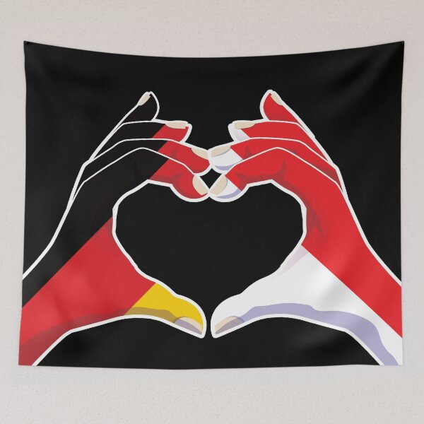 Item preview, Indonesia Indonesian Germany German Love Heart Peace designed and sold by FlagX.