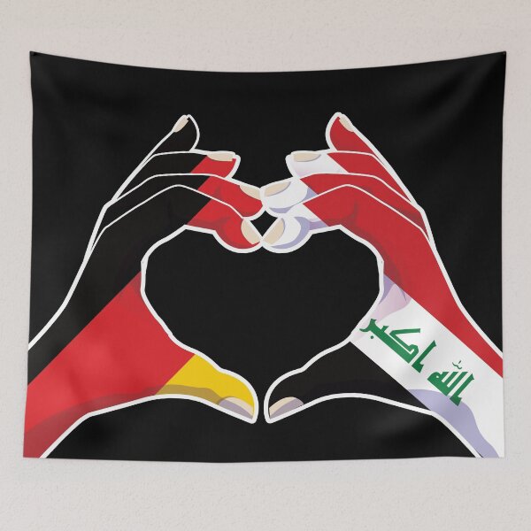 Item preview, Iraqi Iraq Germany German Love Heart Peace designed and sold by FlagX.