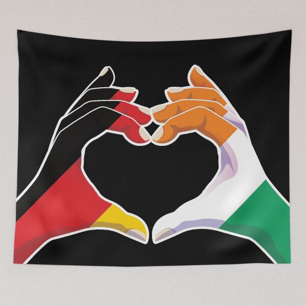 Item preview, Ivory Coast ivorian Germany German Love Heart Peace designed and sold by FlagX.