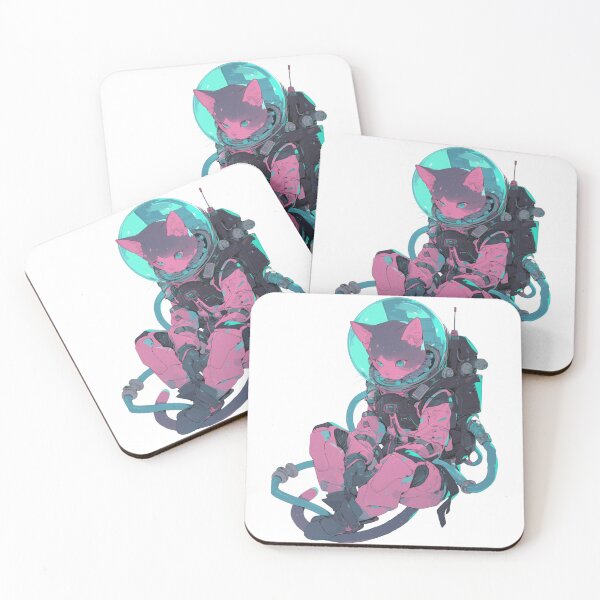 Item preview, Cybernetic Cat Astronaut in Pink Space Suit designed and sold by kitidach-create.