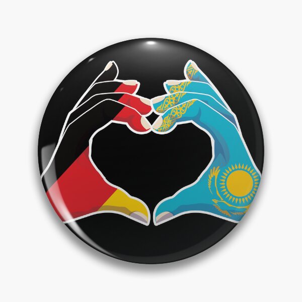 Item preview, Kazakhstan Kazakstan Kazakh Kazak Germany German Love Heart Peace designed and sold by FlagX.