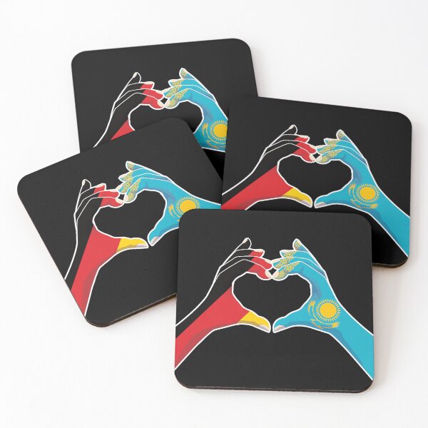 Item preview, Kazakhstan Kazakstan Kazakh Kazak Germany German Love Heart Peace designed and sold by FlagX.