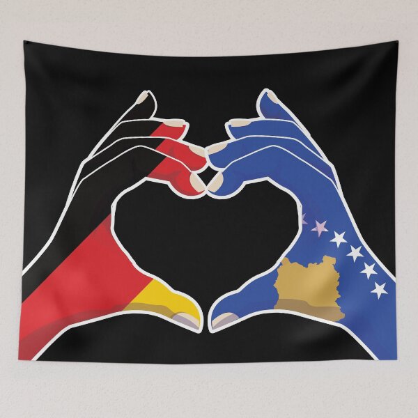 Item preview, Kosovo Kosovar Kosovan Germany German Love Heart Peace designed and sold by FlagX.