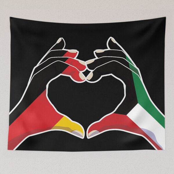 Item preview, Kuwait Kuwaiti Germany German Love Heart Peace designed and sold by FlagX.
