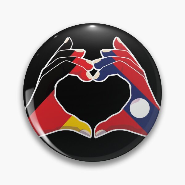 Item preview, Laos Laotian Germany German Love Heart Peace designed and sold by FlagX.