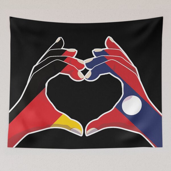 Item preview, Laos Laotian Germany German Love Heart Peace designed and sold by FlagX.