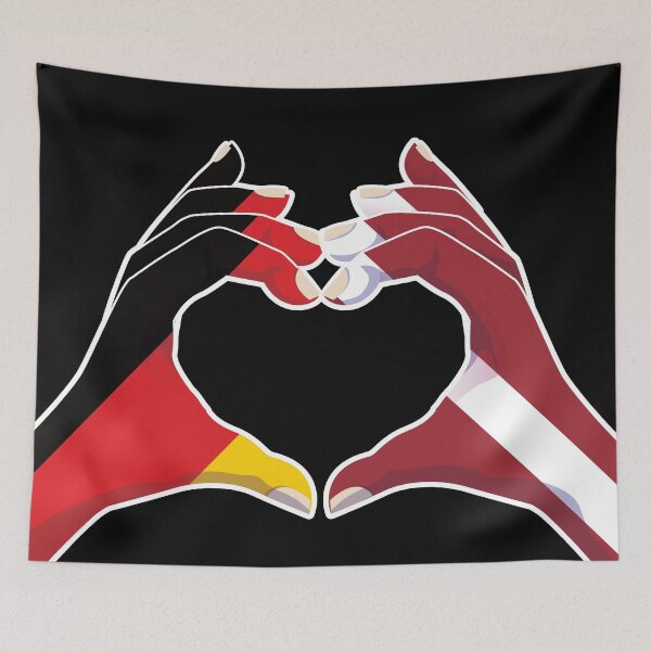 Item preview, Latvia Latvian Germany German Love Heart Peace designed and sold by FlagX.
