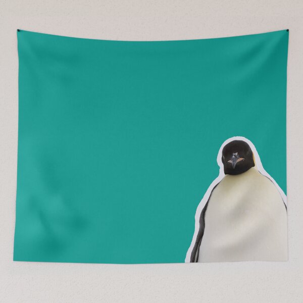 Item preview, Judgemental Emperor Penguin (Teal #03A096 Background)  designed and sold by SBPenguins.