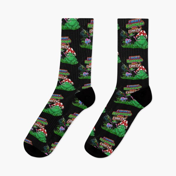 Item preview, BUZZED FROG WITH  RED MUSHROOM HAT  70S Hippie style designed and sold by THE AMERICAN TEEVANGELIST.