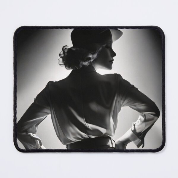 Item preview, Black and white photograph of a woman with a hat designed and sold by Working-Woman.