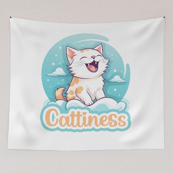 Item preview, Happy laughing cute cat Cattiness designed and sold by Szkicerka.