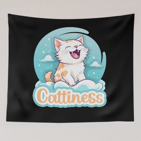 Item preview, Happy laughing cute cat Cattiness designed and sold by Szkicerka.