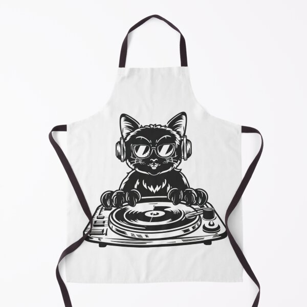 Item preview, Black Cat DJ Crazy Vintage Funny Cat designed and sold by ratchawoot.