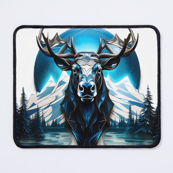 Item preview, geometric forest moose polygon art designed and sold by Cardsurveyors.
