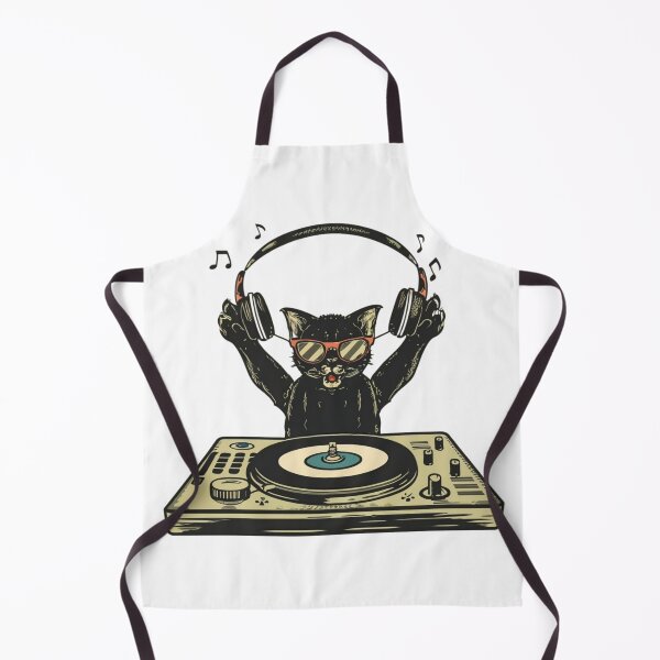 Item preview, Black Cat DJ Crazy Vintage Funny Cat designed and sold by ratchawoot.