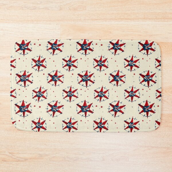 Item preview, Nautical Star Compass - Patriotic Maritime Pattern designed and sold by Nicholas Panek.