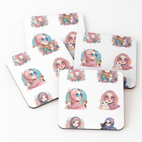 Item preview, Hijab girl holding with cat  designed and sold by Alnazie.