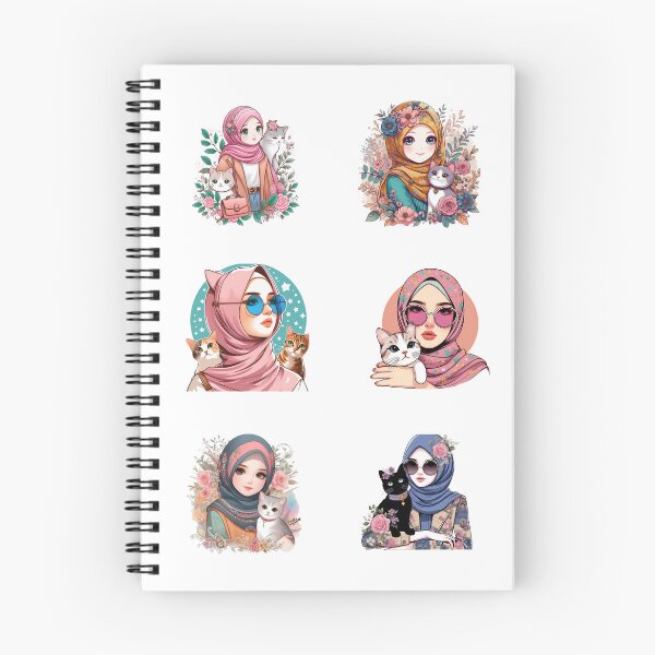 Item preview, Hijab girl holding with cat  designed and sold by Alnazie.