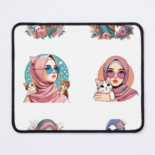 Item preview, Hijab girl holding with cat  designed and sold by Alnazie.
