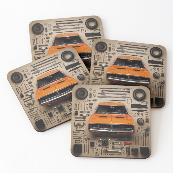 Item preview, 1969 Charger Classic Car Knolling Craft designed and sold by StefNomadLife.