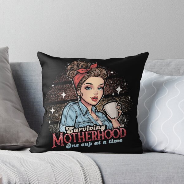 Item preview, Surviving Motherhood One Cup at a Time | Fueled by Coffee Funny Messy Bun Mom  designed and sold by koldkofi | Kristel Sevilla.