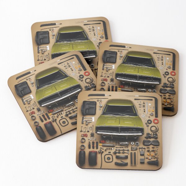 Item preview, 1969 Charger Classic Car Knolling Craft designed and sold by StefNomadLife.