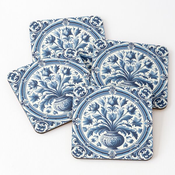 Item preview, Delft Tile With Plant Pot No.2 designed and sold by ArtNook777.