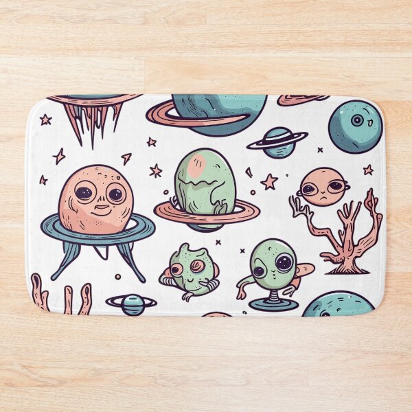 Item preview, Quirky Alien and Planets Space Illustration designed and sold by HecoPhoto.