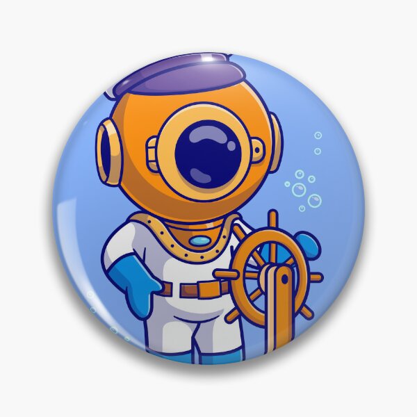 Item preview, "Nautical Explorer: Cute Diver Sailor Captain Steering Boat" designed and sold by hjian8219.