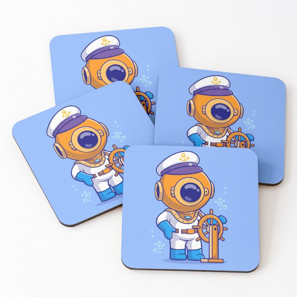 Item preview, "Nautical Explorer: Cute Diver Sailor Captain Steering Boat" designed and sold by hjian8219.
