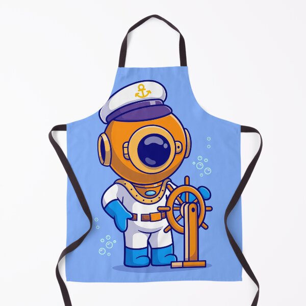 Item preview, "Nautical Explorer: Cute Diver Sailor Captain Steering Boat" designed and sold by hjian8219.