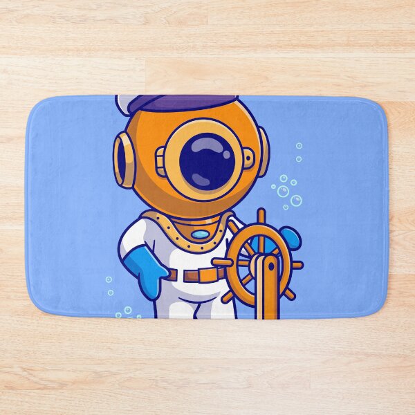 Item preview, "Nautical Explorer: Cute Diver Sailor Captain Steering Boat" designed and sold by hjian8219.